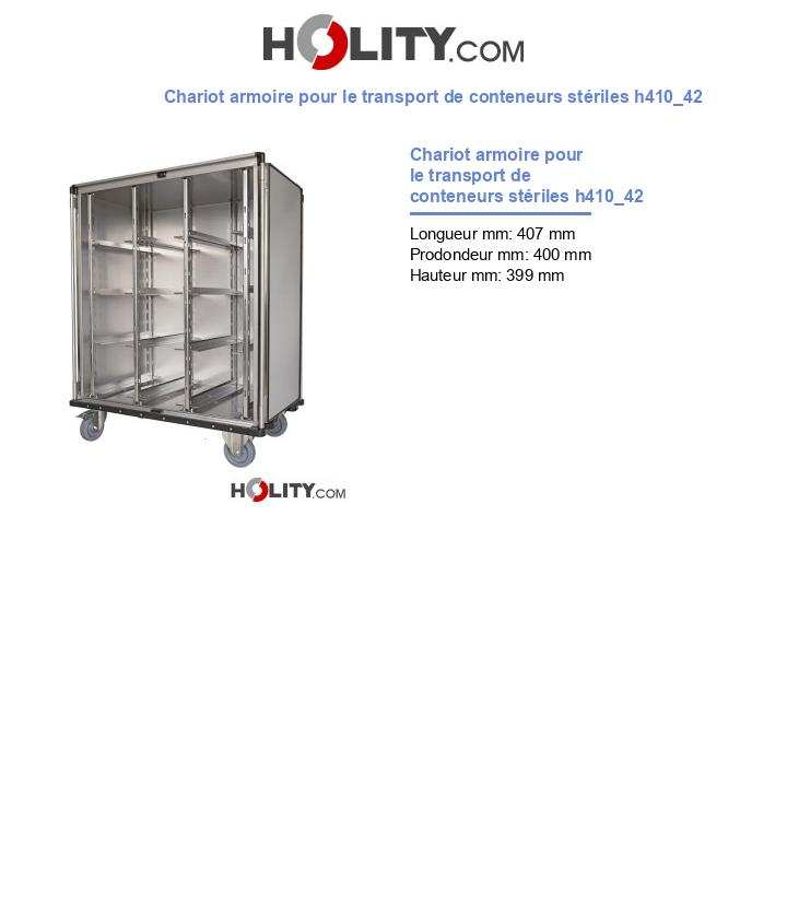 Chariot armoire pour le transport de conteneurs stériles h410_42