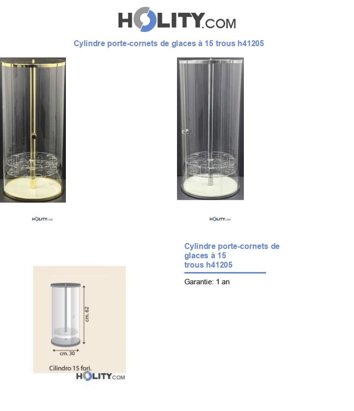 Cylindre porte-cornets de glaces à 15 trous h41205