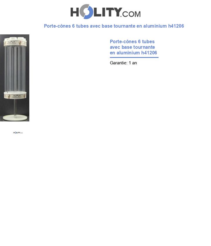 Porte-cônes 6 tubes avec base tournante en aluminium h41206