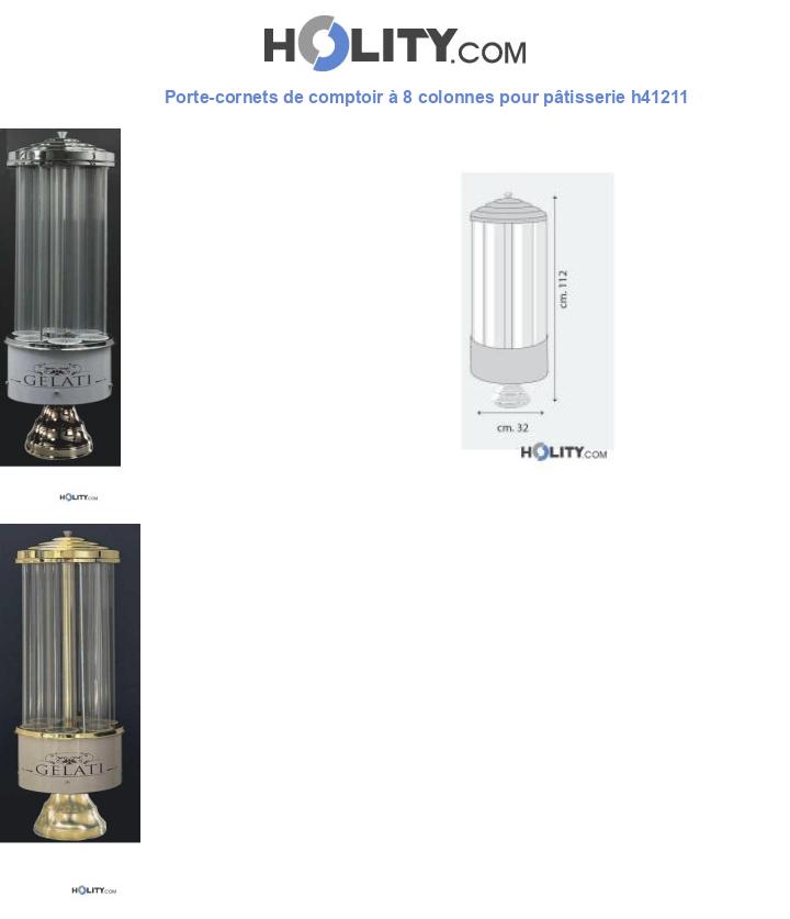 Porte-cornets de comptoir à 8 colonnes pour pâtisserie h41211