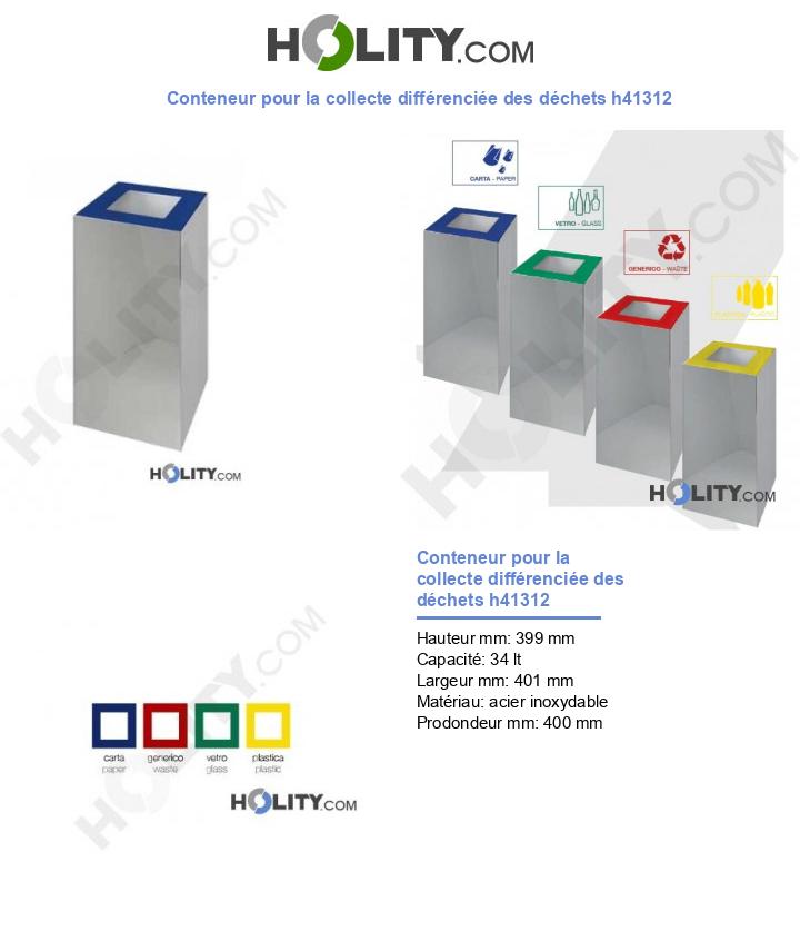 Conteneur pour la collecte différenciée des déchets h41312