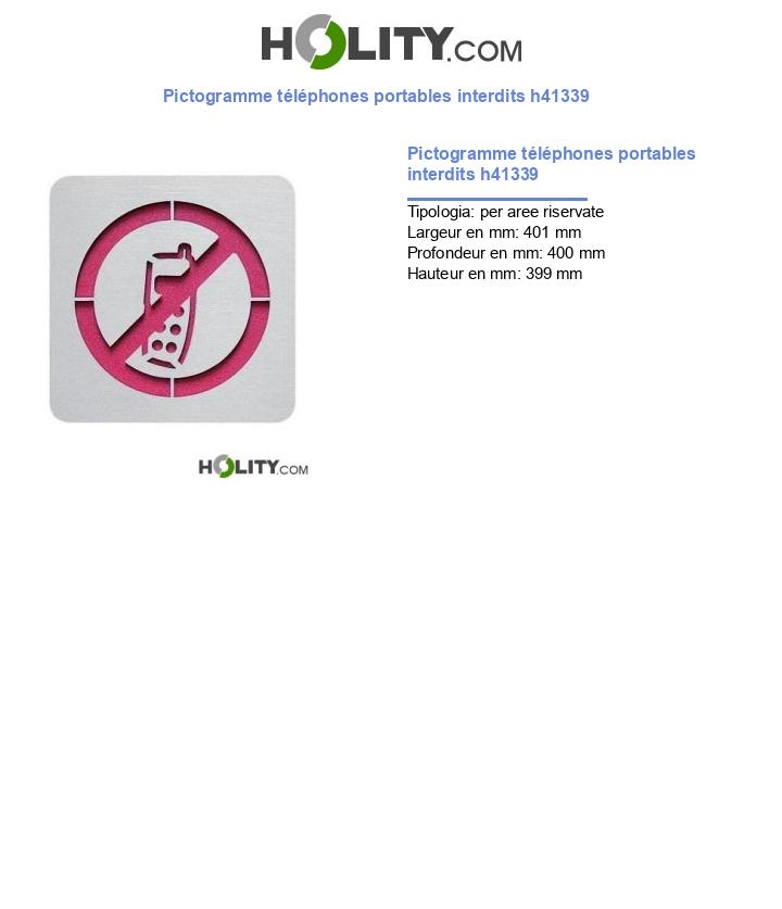 Pictogramme téléphones portables interdits h41339