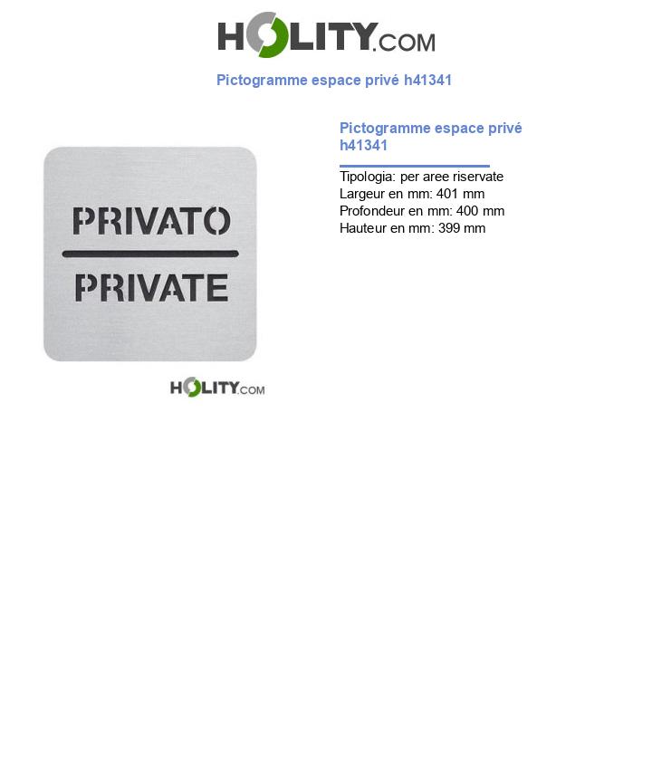 Pictogramme espace privé h41341