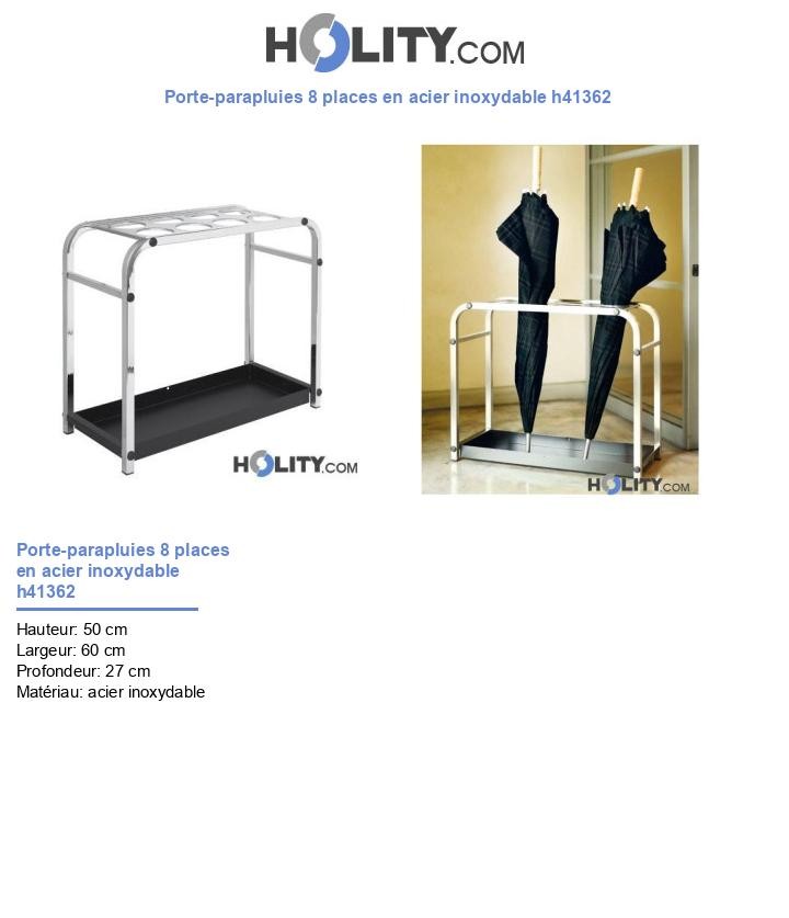 Porte-parapluies 8 places en acier inoxydable h41362