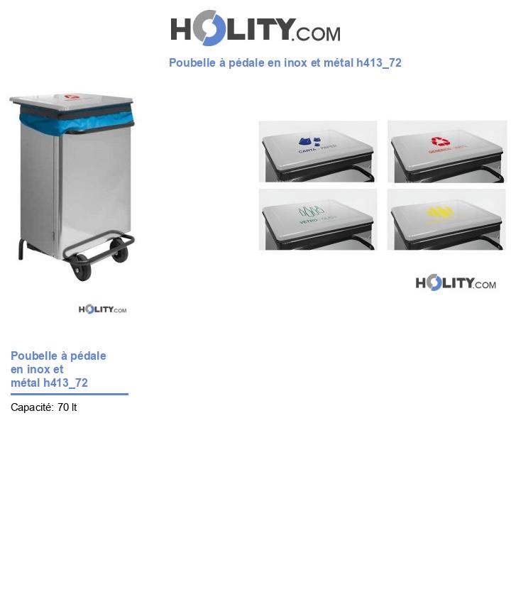 Corbeille avec pédale en métal h413_72