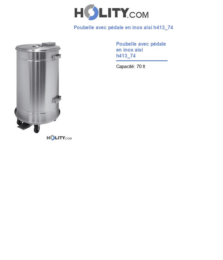 Poubelle avec pédale en inox aisi h413_74