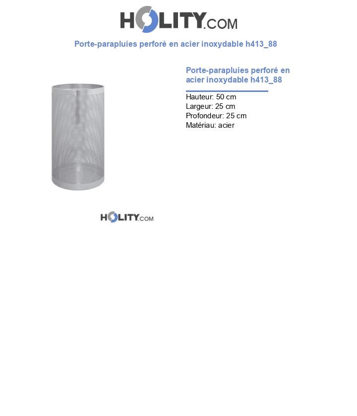 Porte-parapluies perforé en acier inoxydable h413_88