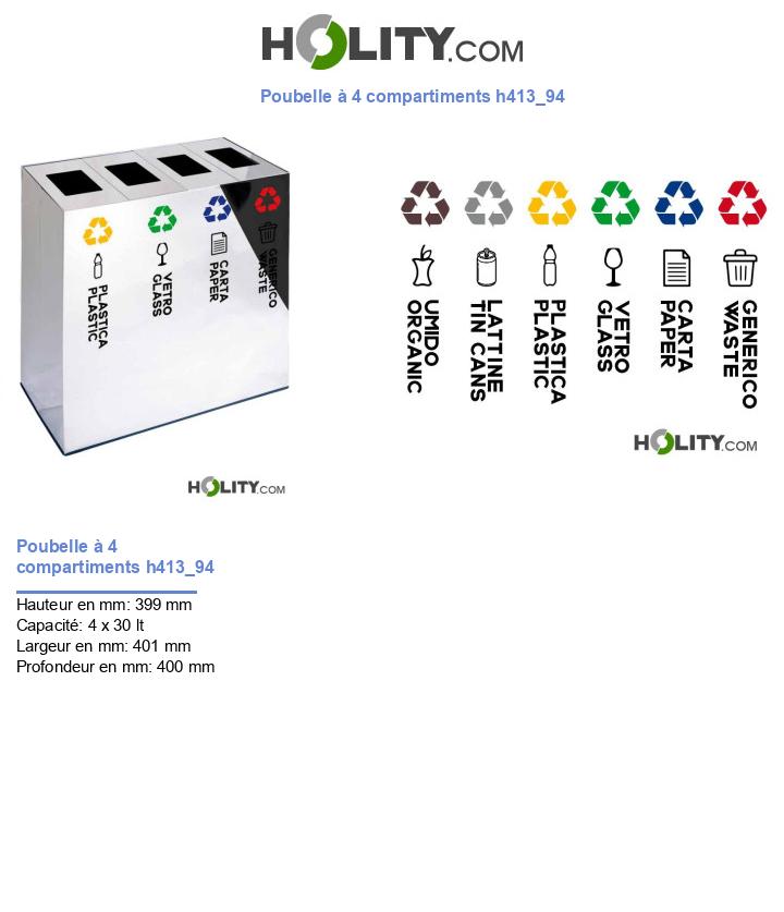 Poubelle à 4 compartiments h413_94