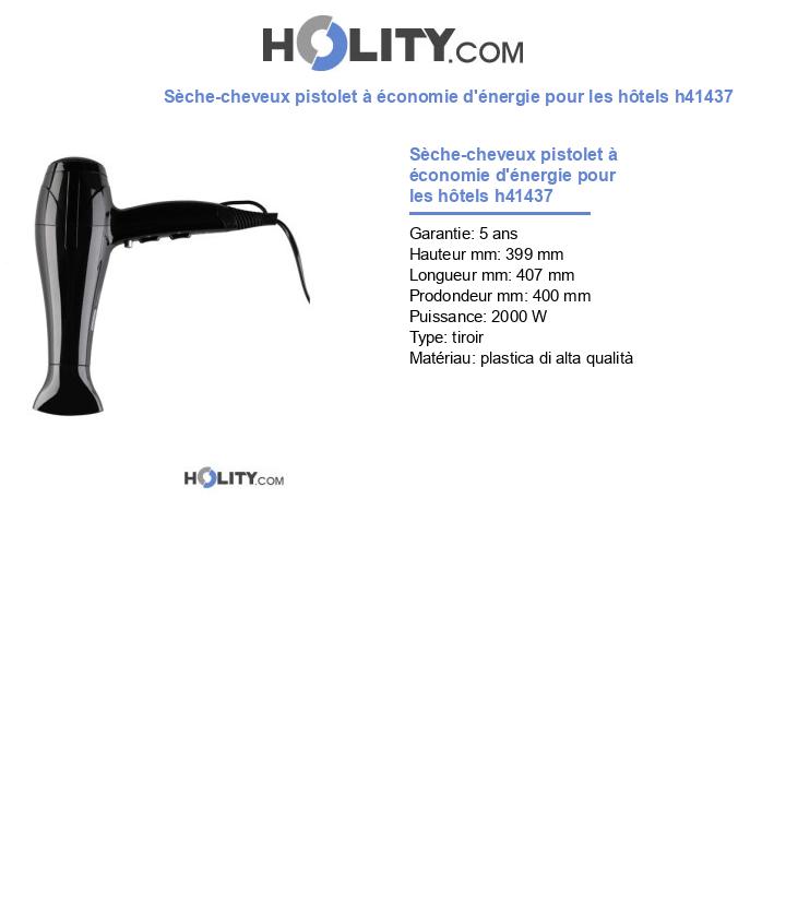 Sèche-cheveux pistolet à économie d'énergie pour les hôtels h41437