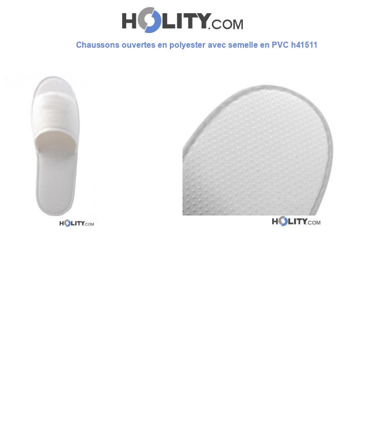Chaussons ouvertes en polyester avec semelle en PVC h41511