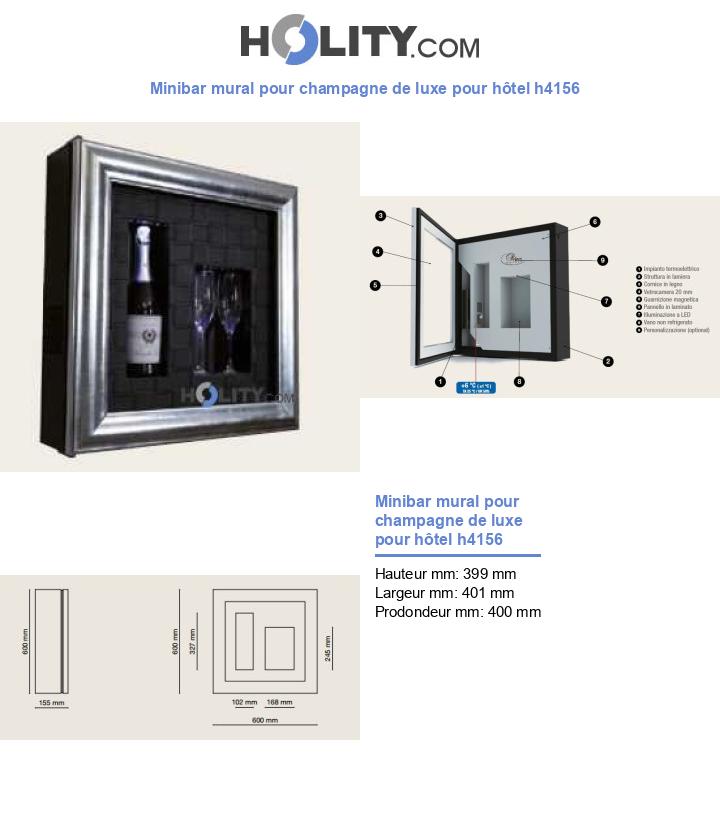 Minibar mural pour champagne de luxe pour hôtel h4156