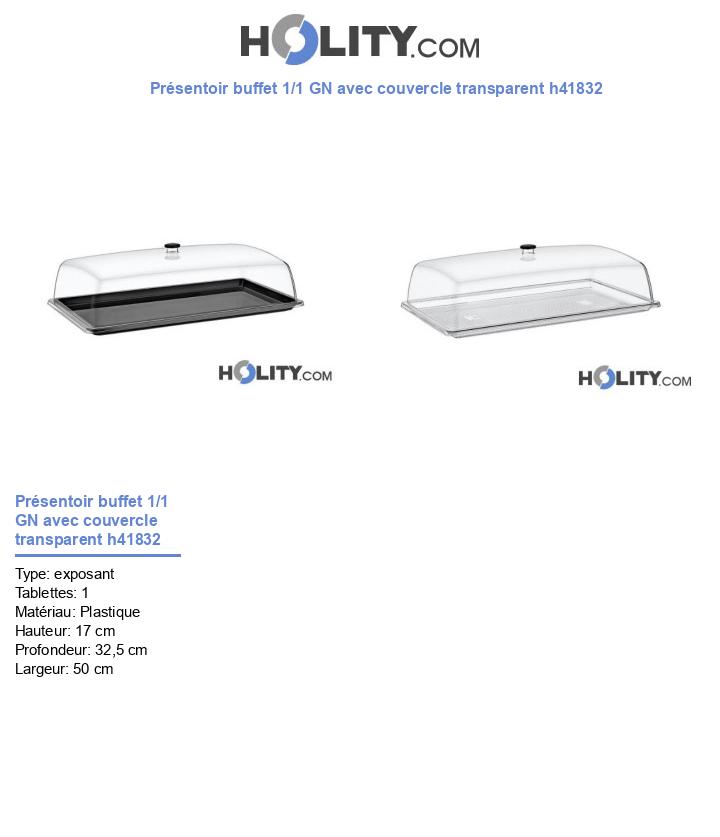 Présentoir buffet 1/1 GN avec couvercle transparent h41832
