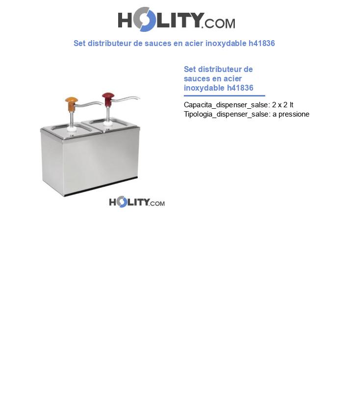 Set distributeur de sauces en acier inoxydable h41836