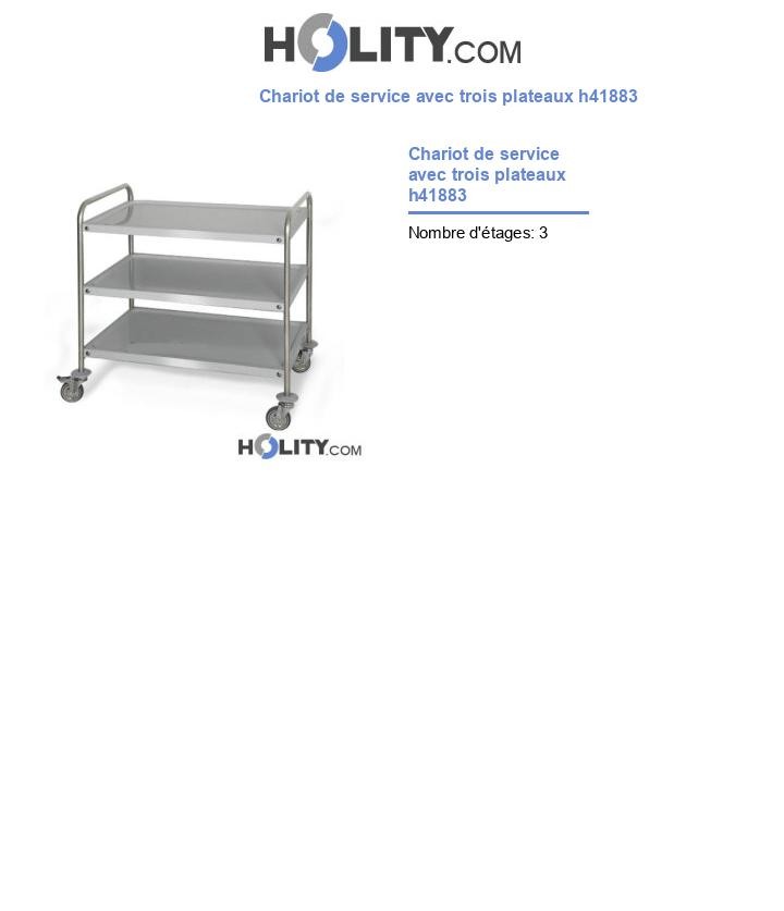 Chariot de service avec trois plateaux h41883