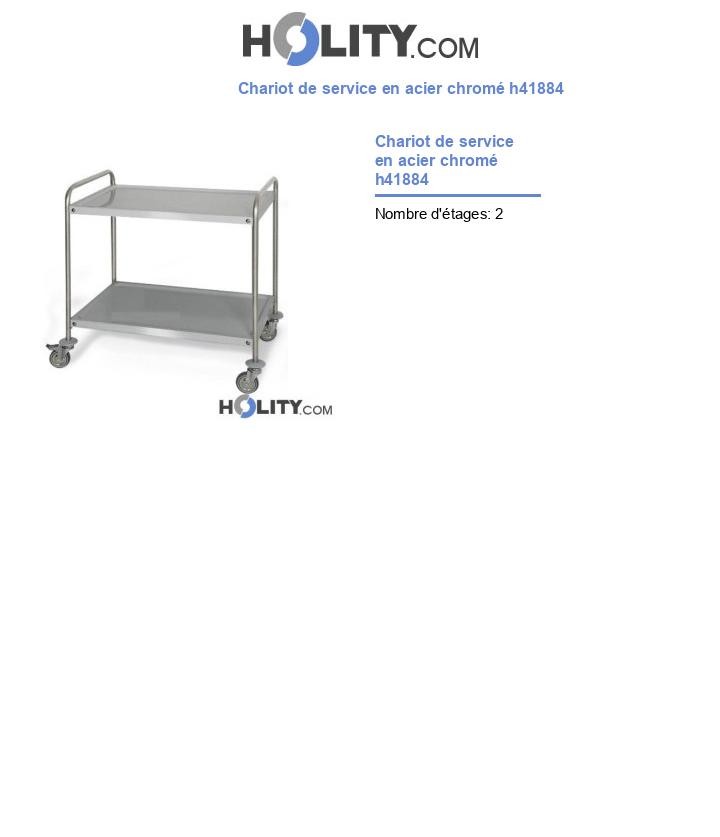 Chariot de service en acier chromé h41884