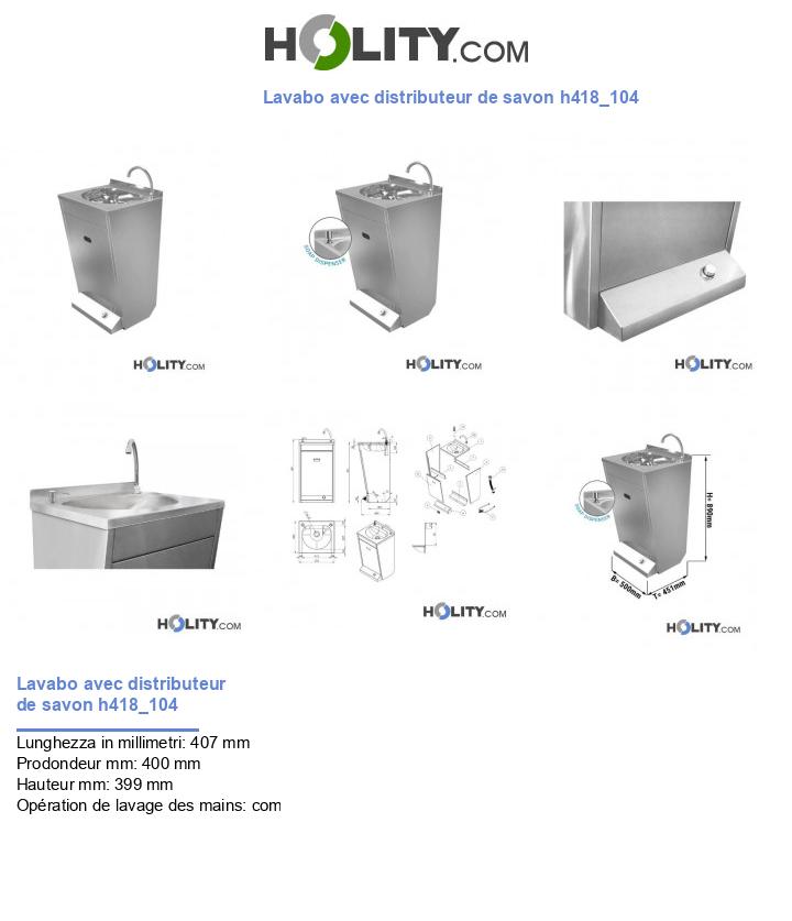 Lavabo avec distributeur de savon h418_104