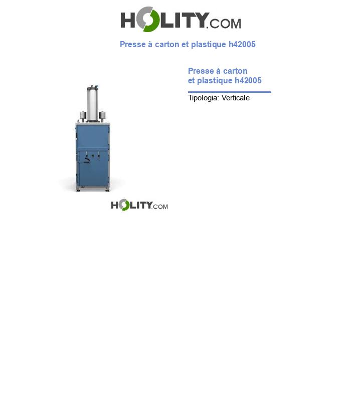 Presse à carton et plastique h42005
