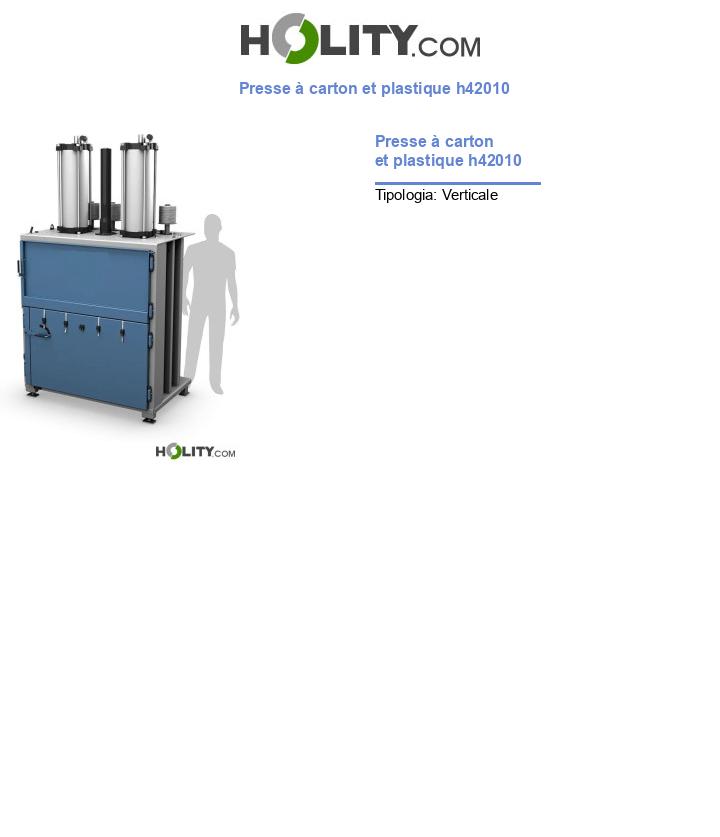 Presse à carton et plastique h42010