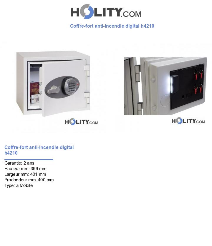 Coffre-fort anti-incendie digital h4210