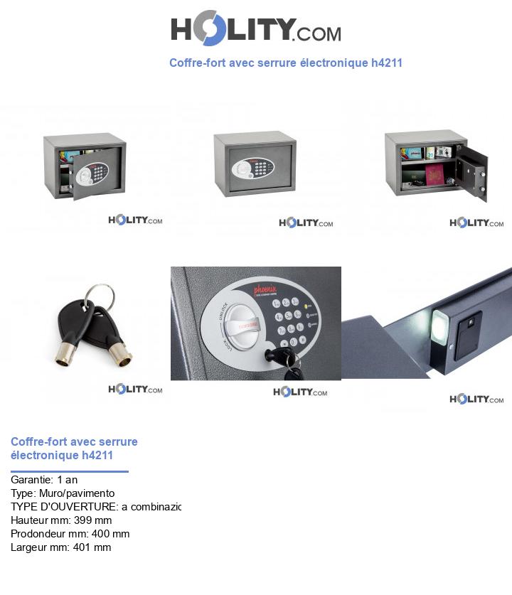 Coffre-fort avec serrure électronique h4211