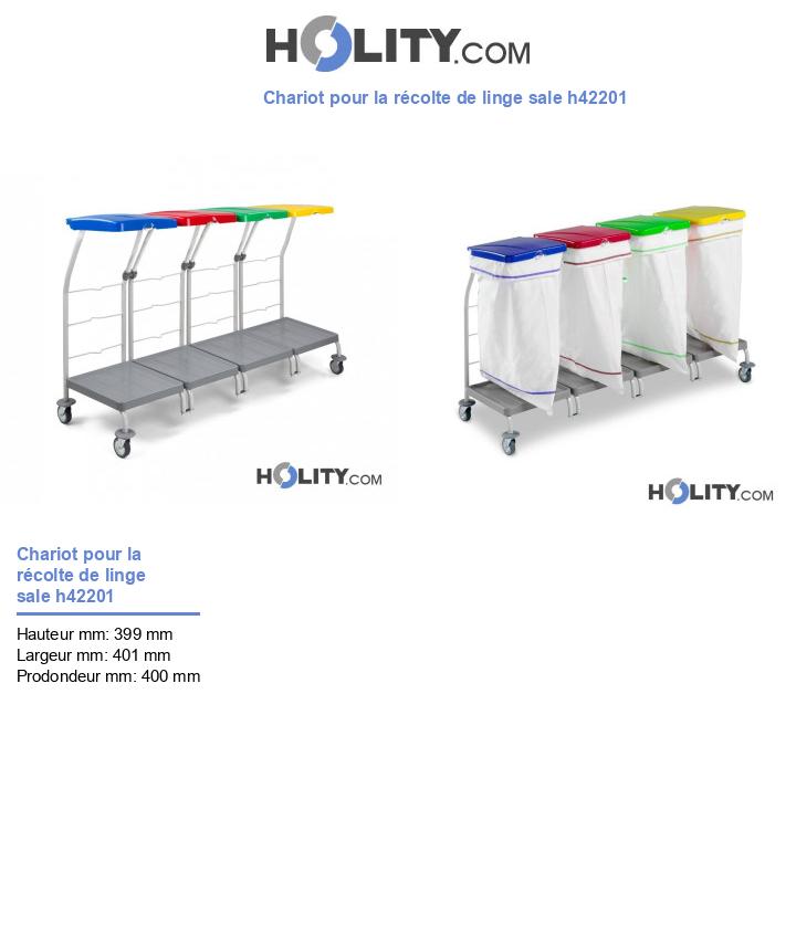 Chariot pour la récolte de linge sale h42201