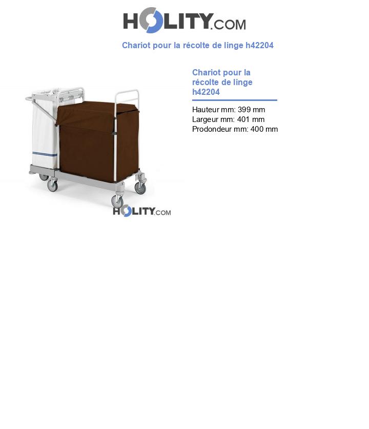 Chariot pour la récolte de linge h42204