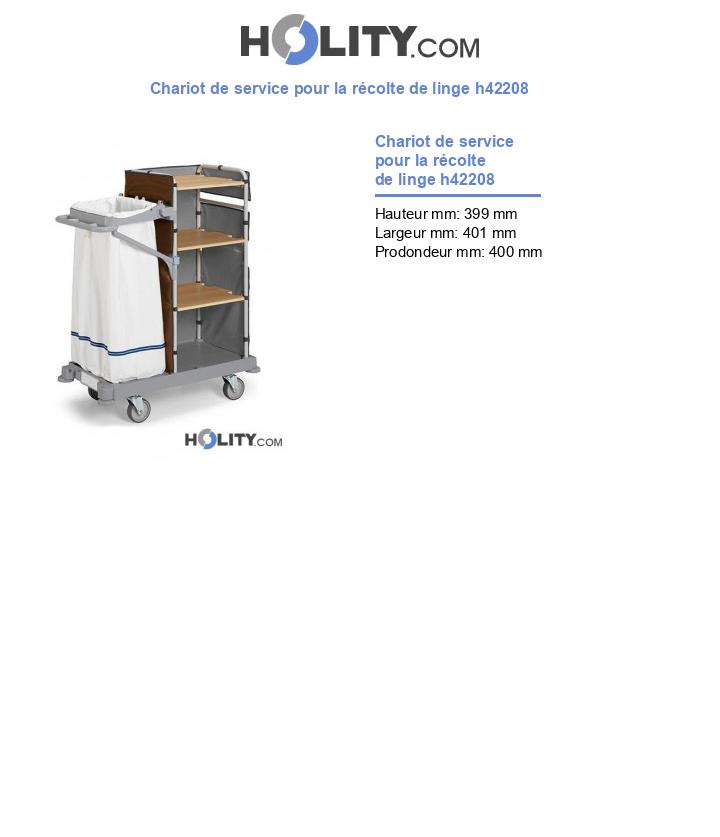 Chariot de service pour la récolte de linge h42208
