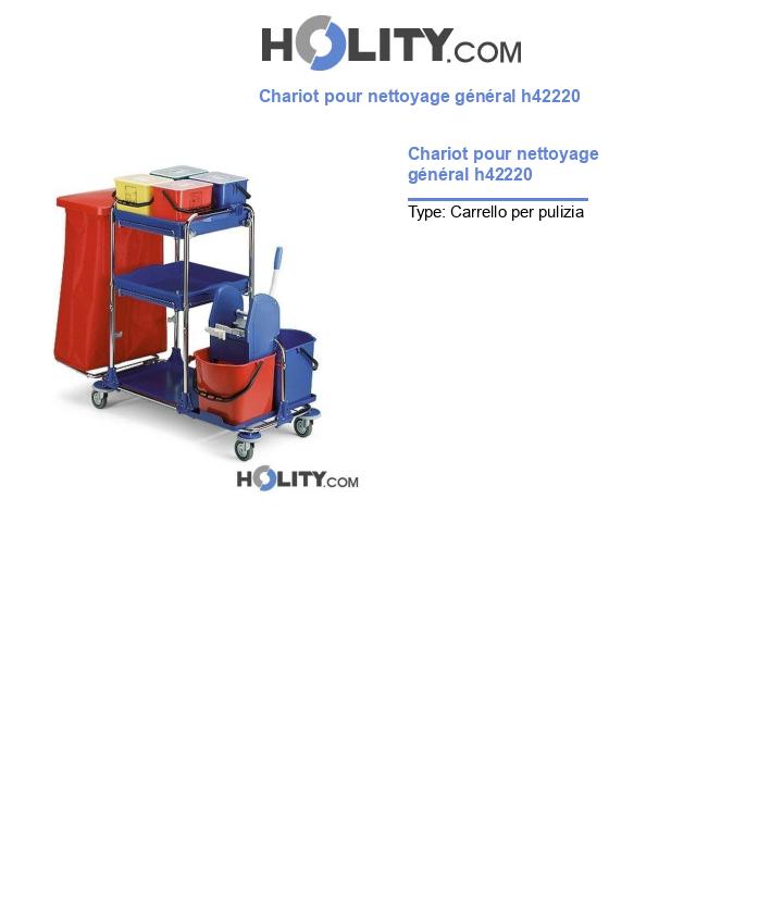 Chariot pour nettoyage général h42220