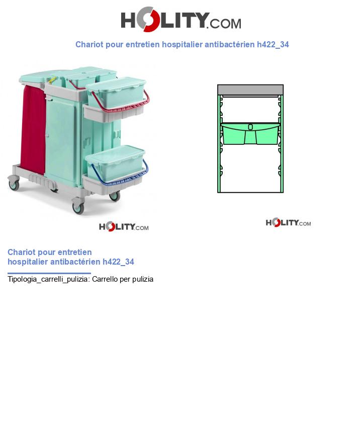 Chariot pour entretien hospitalier antibactérien h422_34