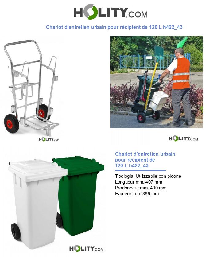 Chariot d'entretien urbain pour récipient de 120 L h422_43