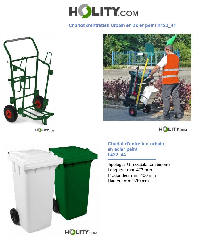 Chariot d'entretien urbain en acier peint h422_44