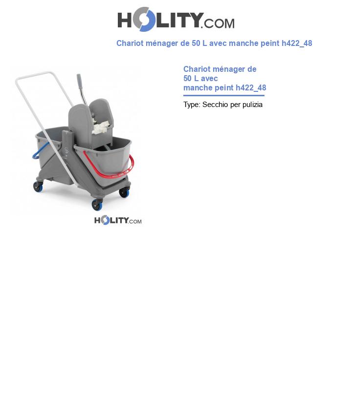 Chariot ménager de 50 L avec manche peint h422_48