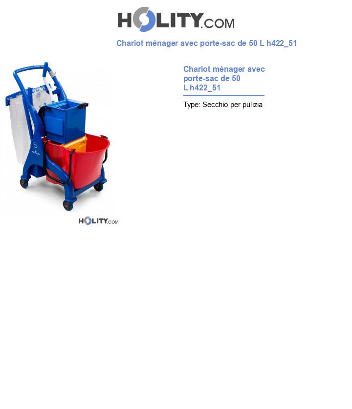 Chariot ménager avec porte-sac de 50 L h422_51