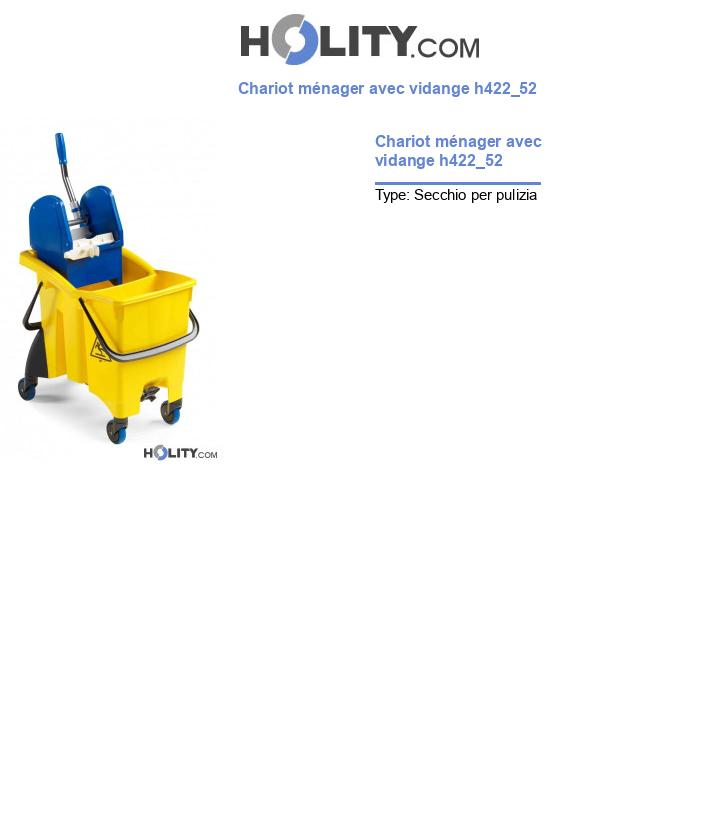 Chariot ménager avec vidange h422_52