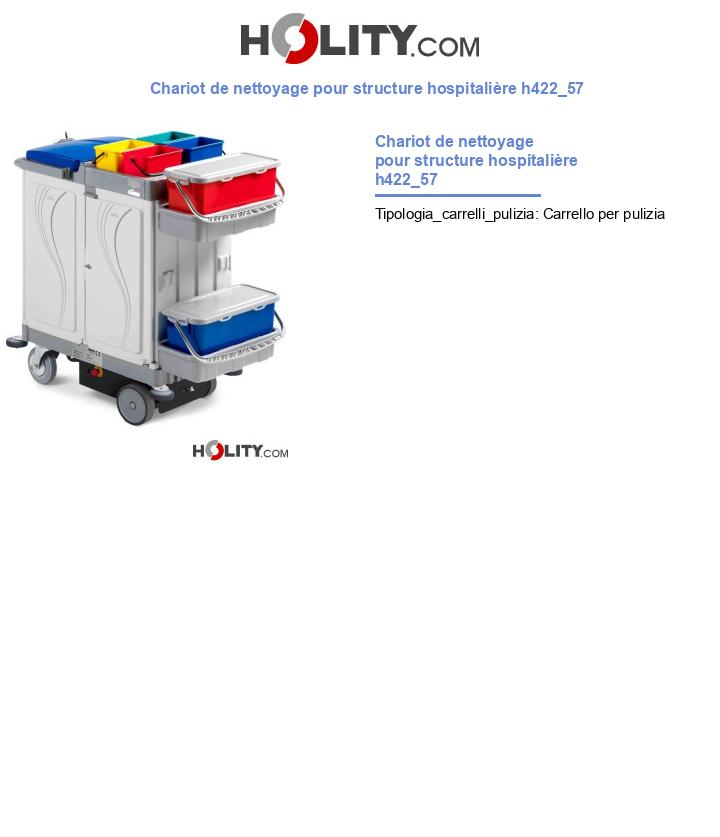 Chariot de nettoyage pour structure hospitalière h422_57