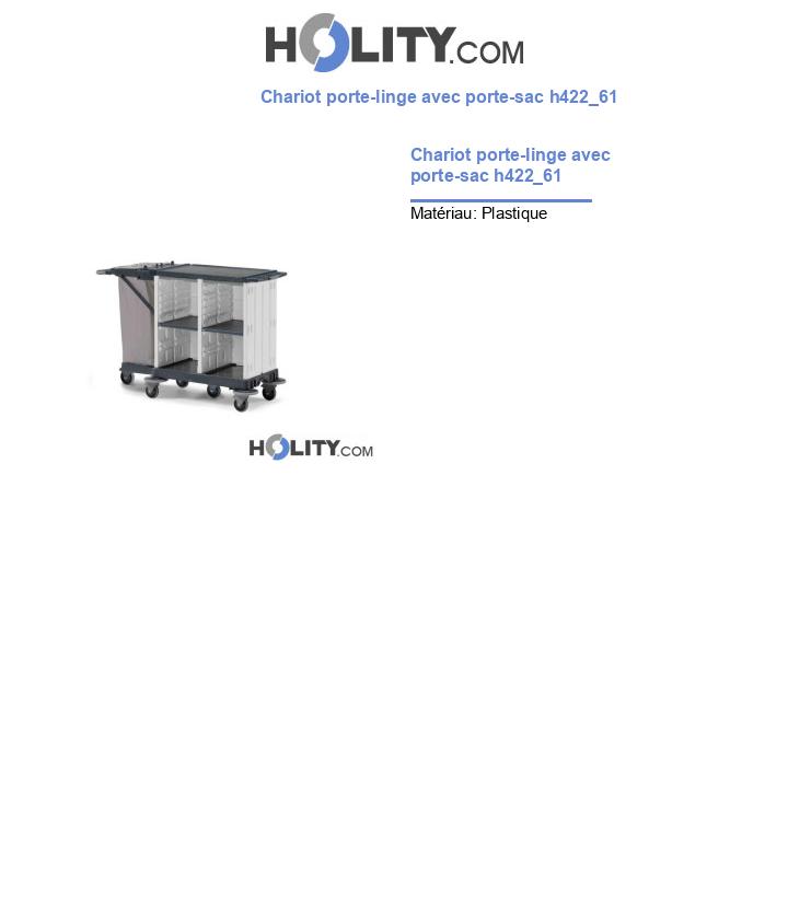 Chariot porte-linge avec porte-sac h422_61