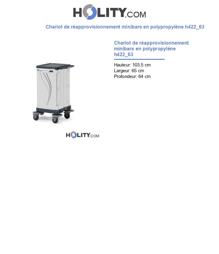 Chariot de réapprovisionnement minibars en polypropylène h422_63