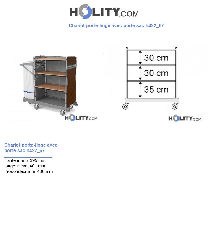 Chariot porte-linge avec porte-sac h422_67