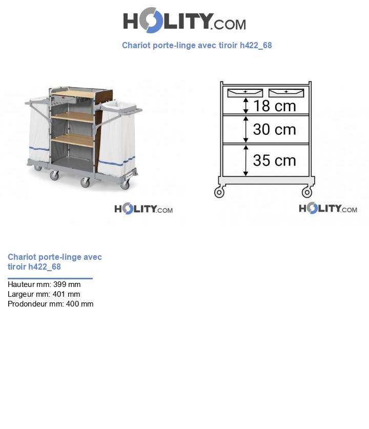 Chariot porte-linge avec tiroir h422_68