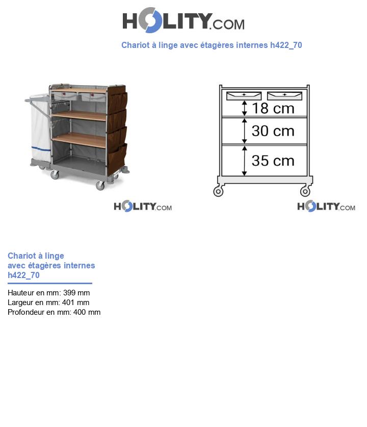 Chariot à linge avec étagères internes h422_70