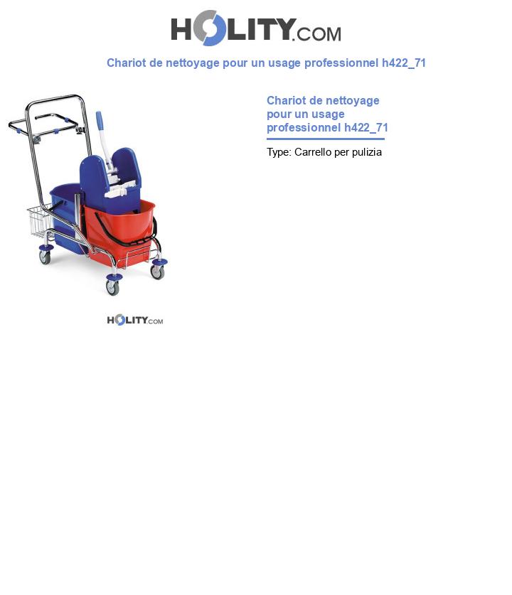 Chariot de nettoyage pour un usage professionnel h422_71