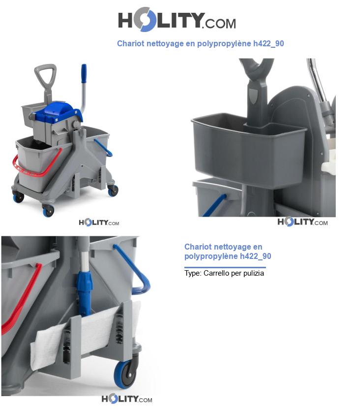 Chariot nettoyage en polypropylène h422_90