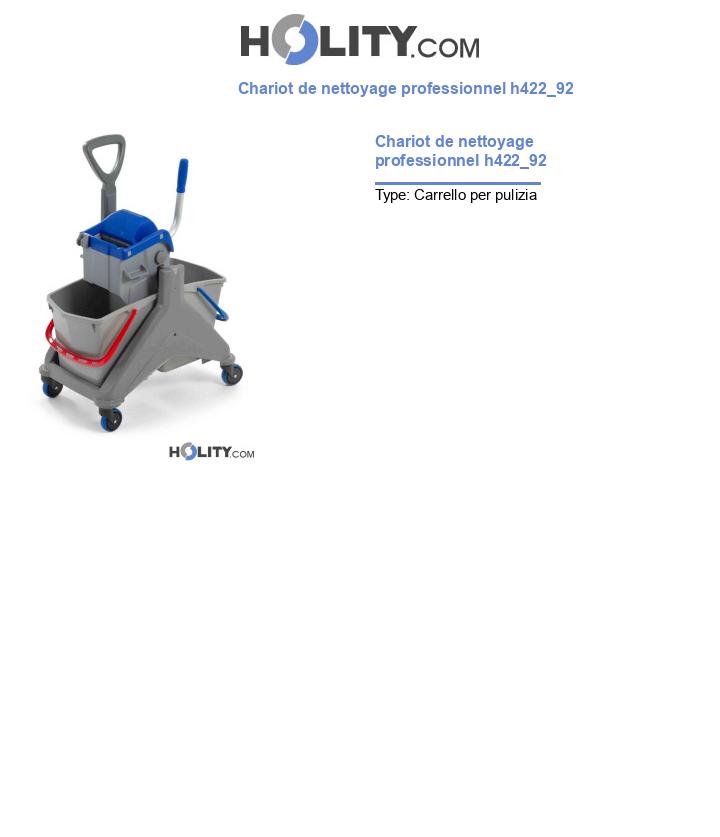 Chariot de nettoyage professionnel h422_92