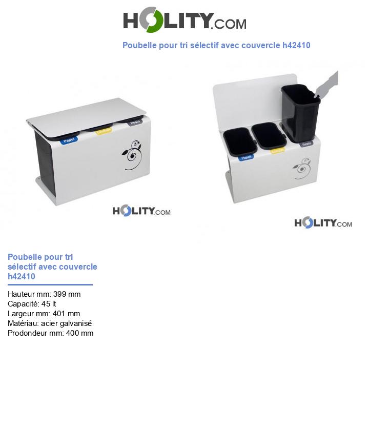 Poubelle pour tri sélectif avec couvercle h42410