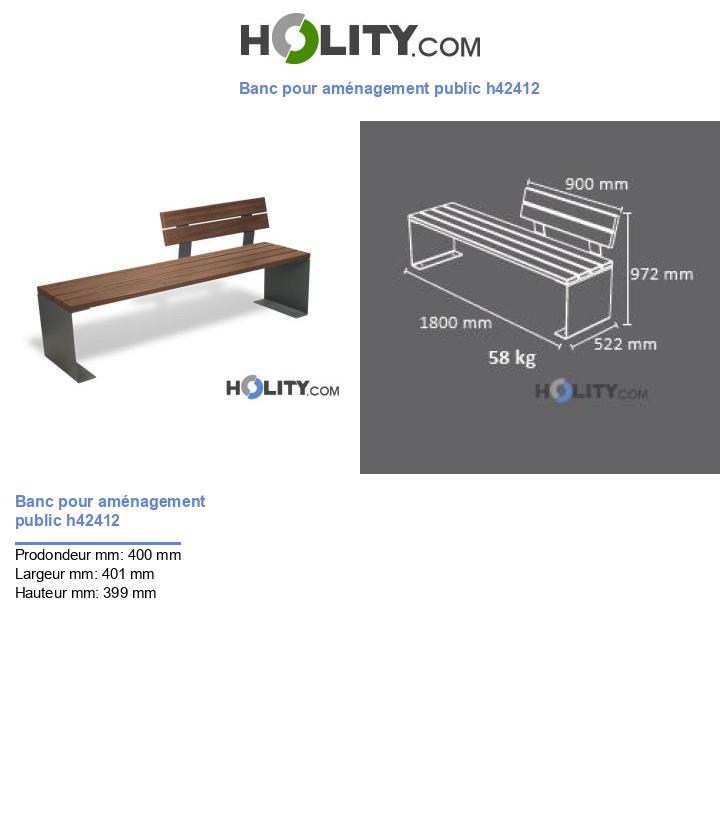 Banc pour aménagement public h42412