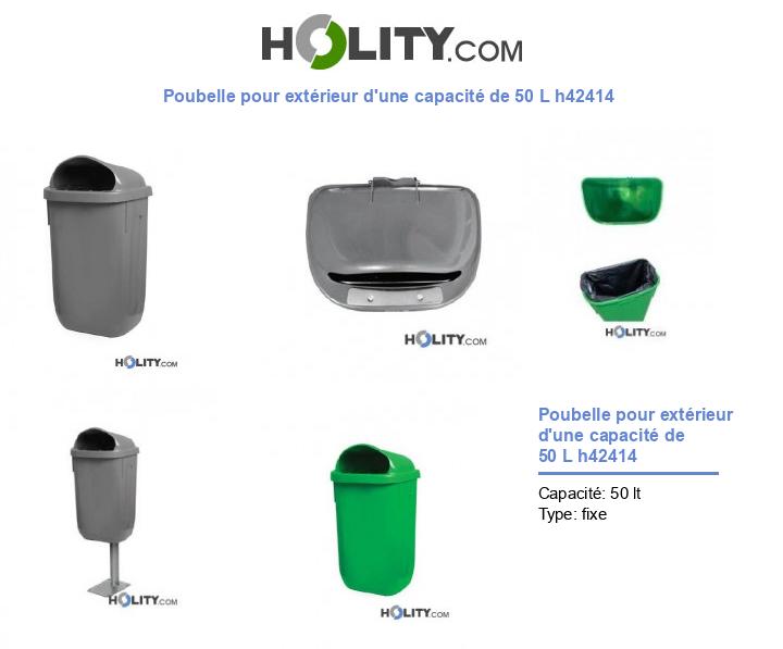 Poubelle pour extérieur d'une capacité de 50 L h42414