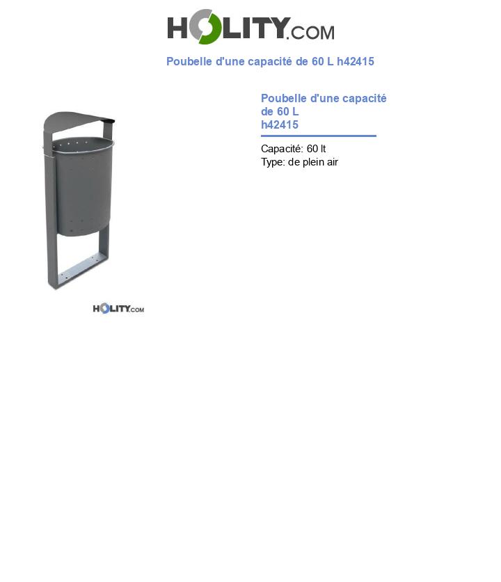 Poubelle d'une capacité de 60 L h42415