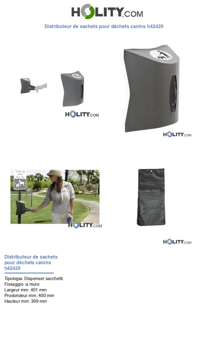 Distributeur de sachets pour déchets canins h42420