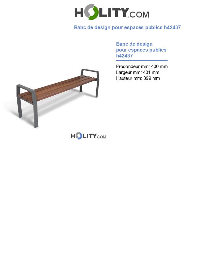 Banc de design pour espaces publics h42437