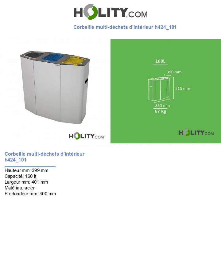 Corbeille multi-déchets d'intérieur h424_101